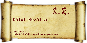 Káldi Rozália névjegykártya
